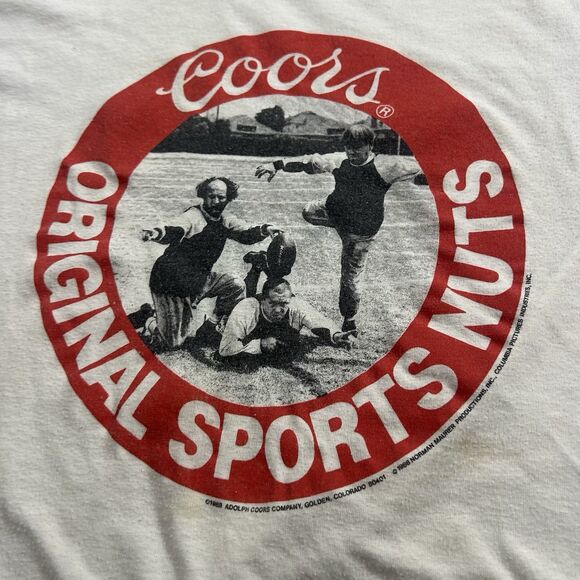 Vtg Coors The Three Stooges Original Sports Nuts Shirt Screen Stars Large 80s - Picture 5 of 10
